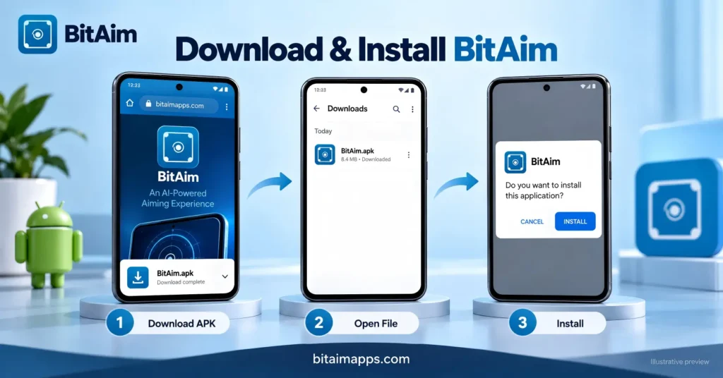 Illustrative Android compatibility and permission review for BitAim.
